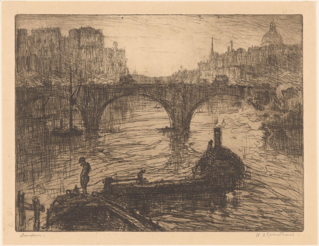 Londýn (původní název na objektu) od Willem Adrianus Grondhout (signed by artist)