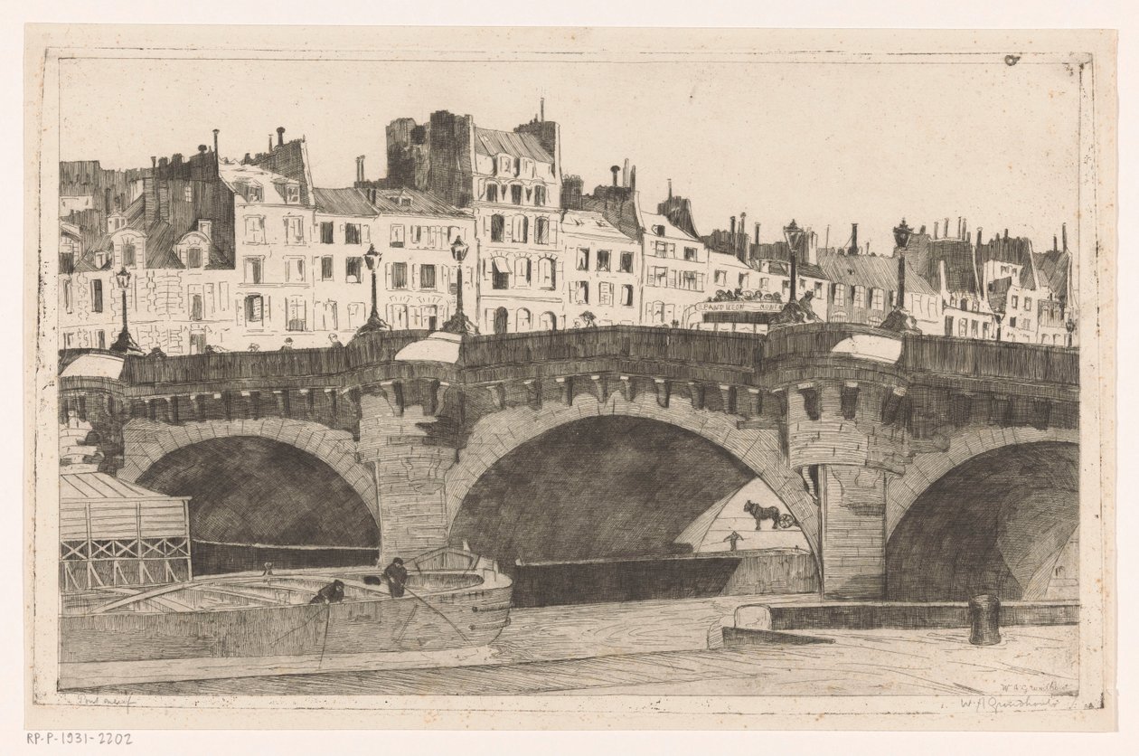 Pont Neuf (původní název na objektu) od Willem Adrianus Grondhout (signed by artist)