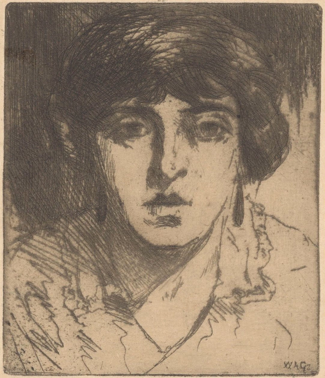 Portrét neznámé ženy od Willem Adrianus Grondhout (signed by artist)