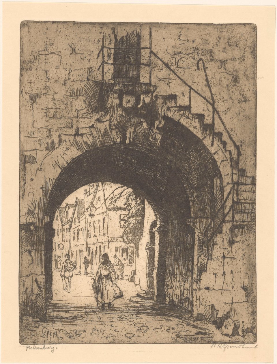 Rothenburg (původní název na objektu) od Willem Adrianus Grondhout (signed by artist)