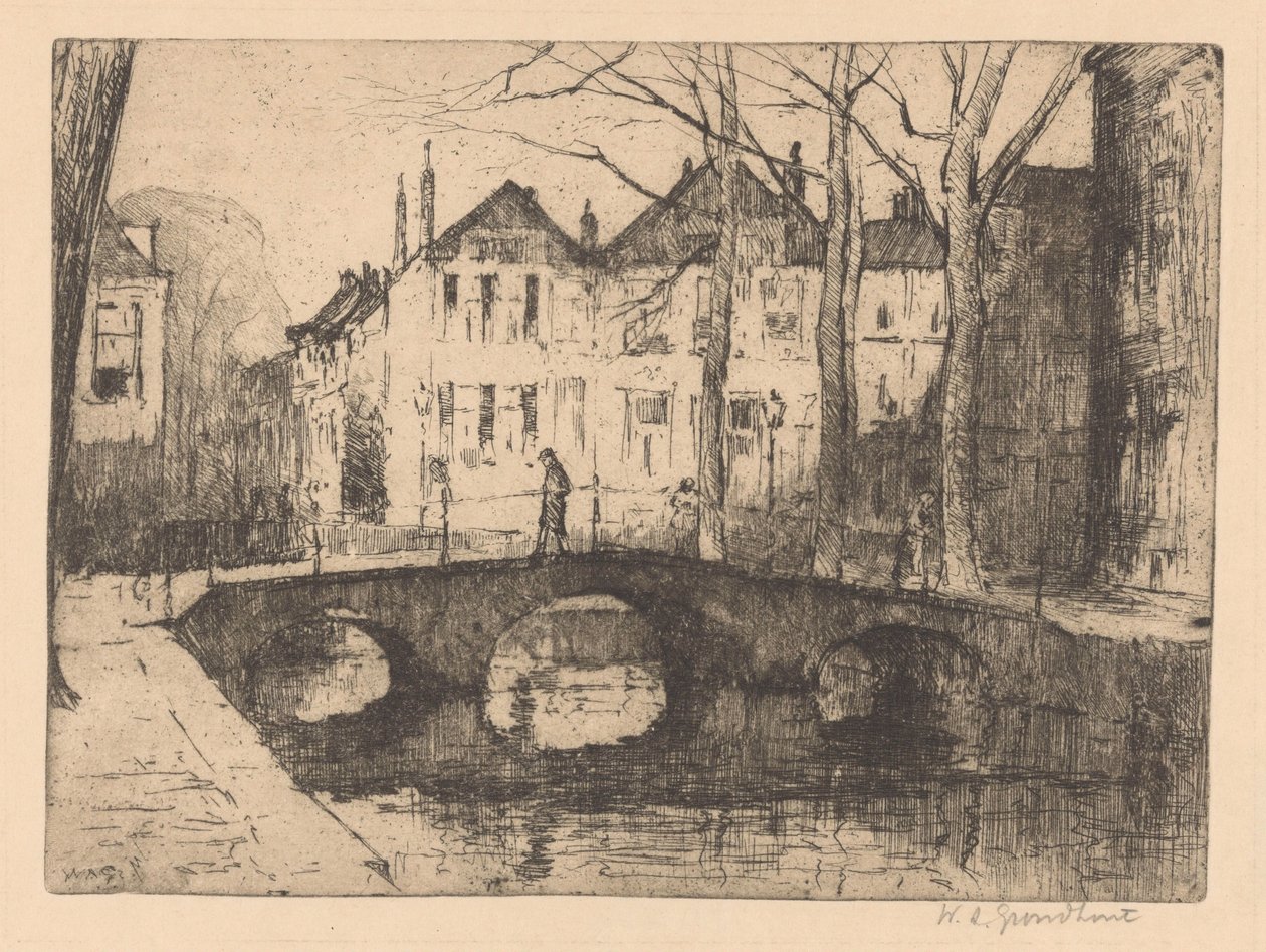 Kovárna v Haagu od Willem Adrianus Grondhout (signed by artist)