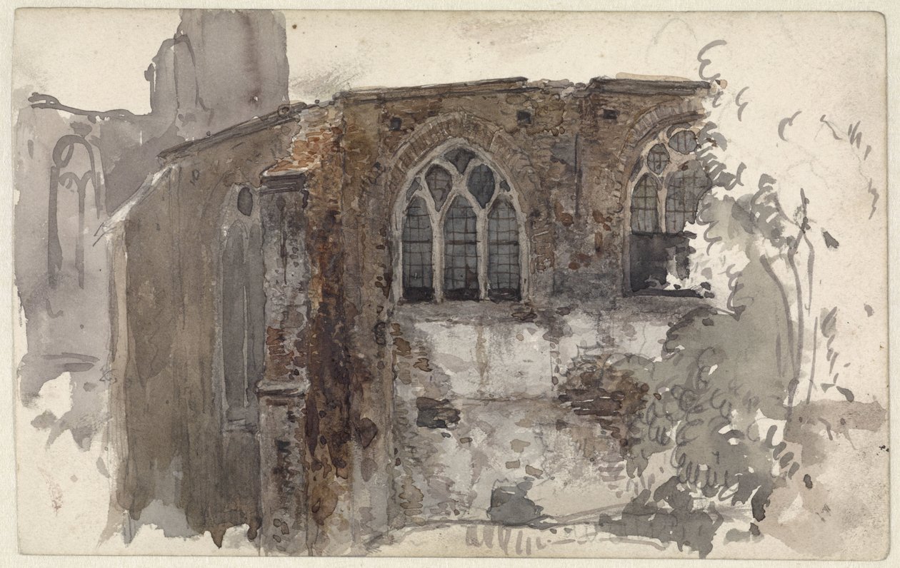 Zřícenina kostela od Willem Anthonie van Deventer