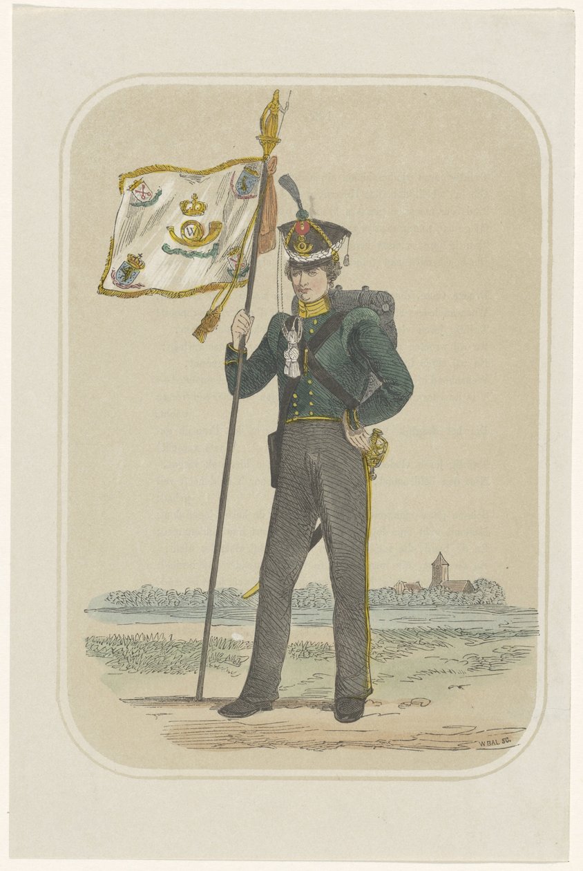 Dobrovolný lovec Leidenské univerzity, 1830 od Willem Bal