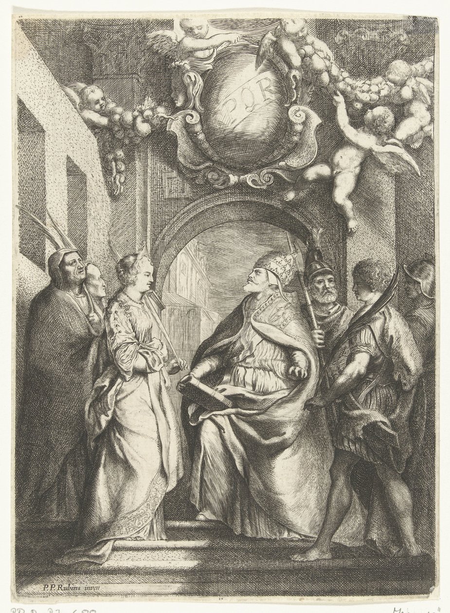 Svatý Řehoř Veliký se čtyřmi dalšími světci od Willem Basse