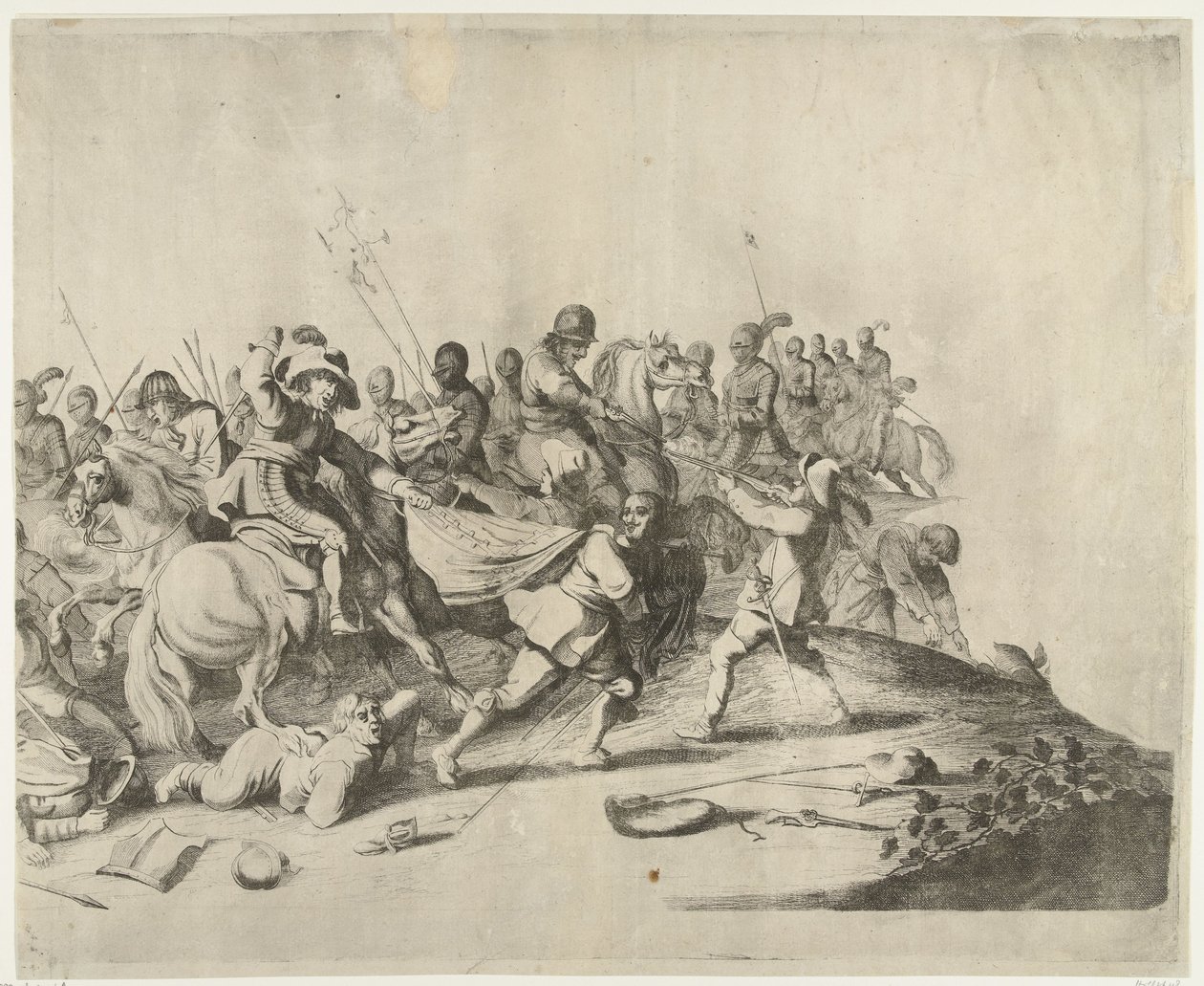 Bitva mezi jezdci a pěšáky od Willem Basse