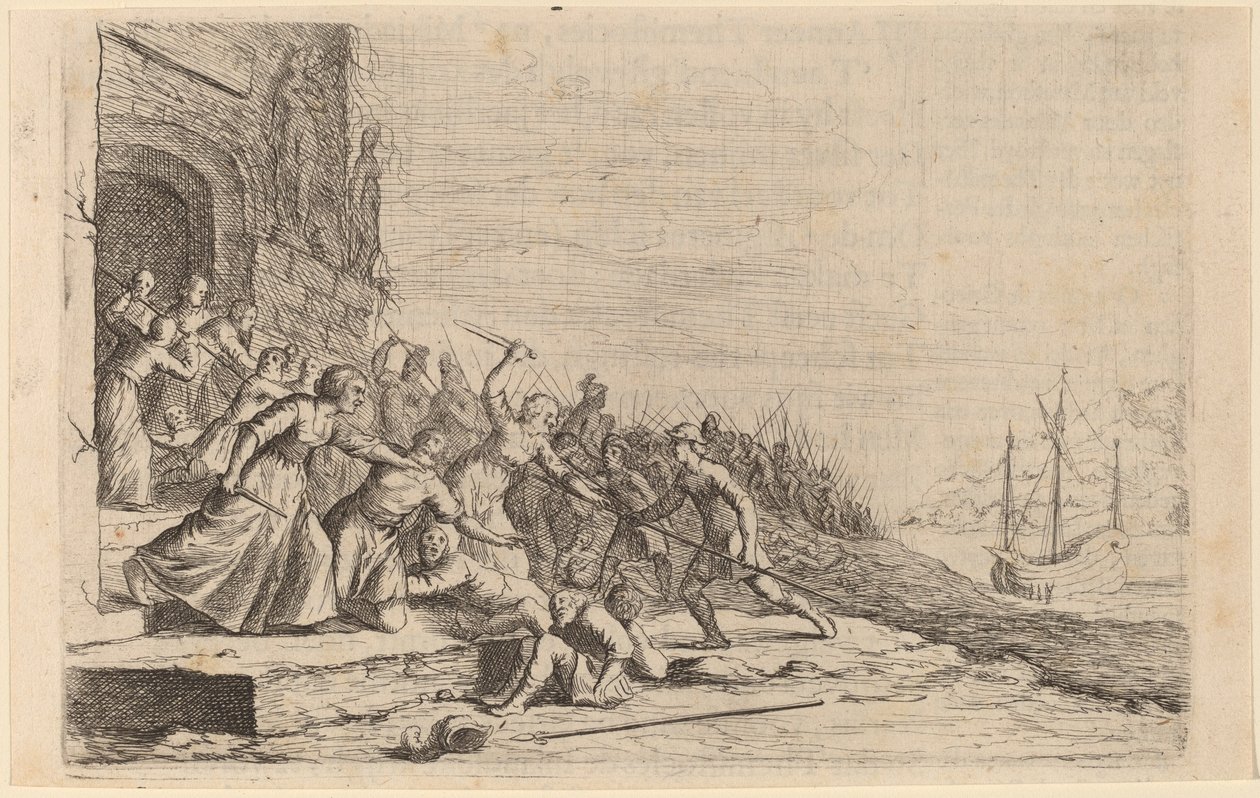 Následovníci Solona bránící chrám Venuše od Willem Basse