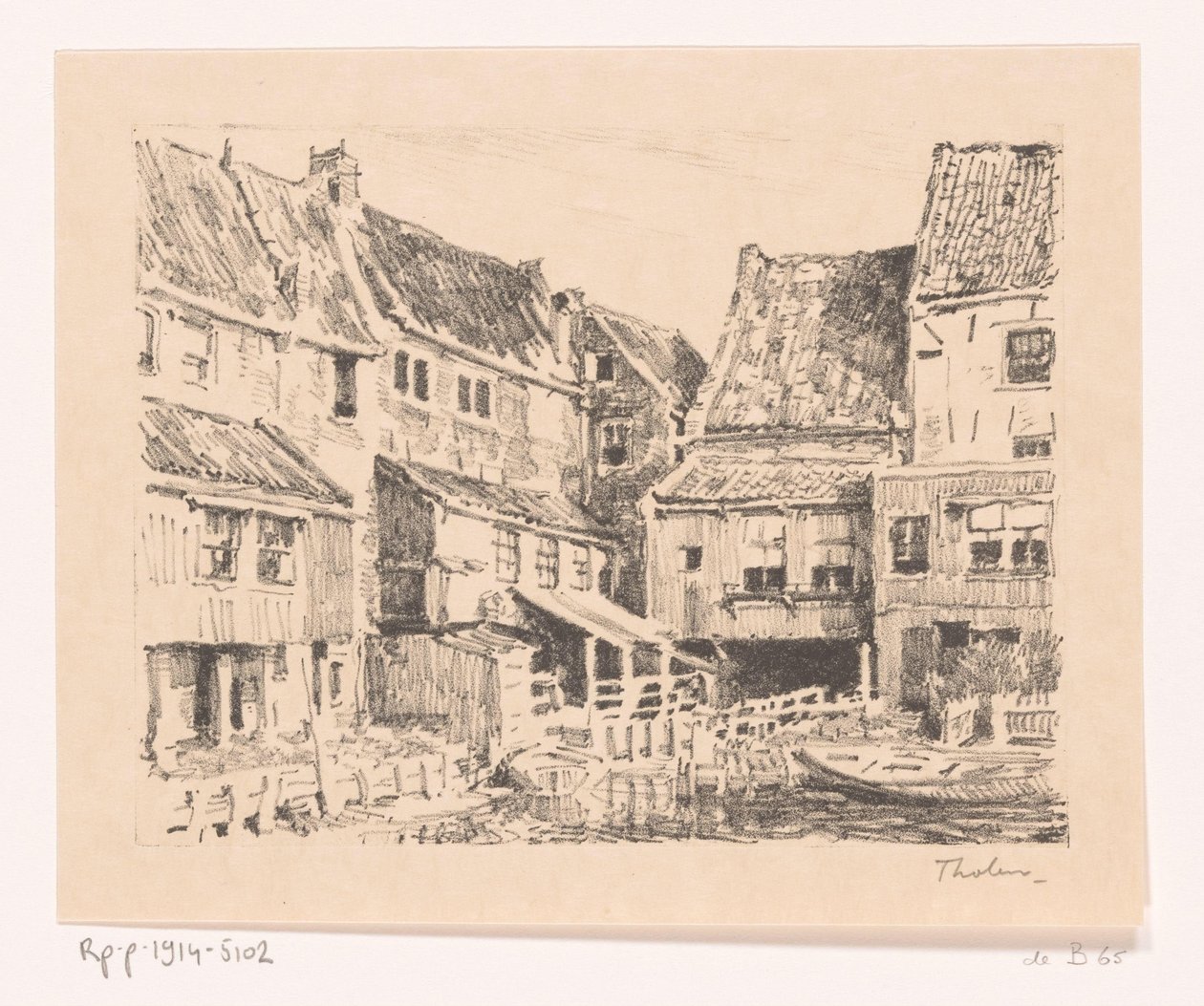 Zadní část starých domů v Enkhuizenu Staré domy, Enkhuizen (původní název) od Willem Bastiaan Tholen (signed by artist)