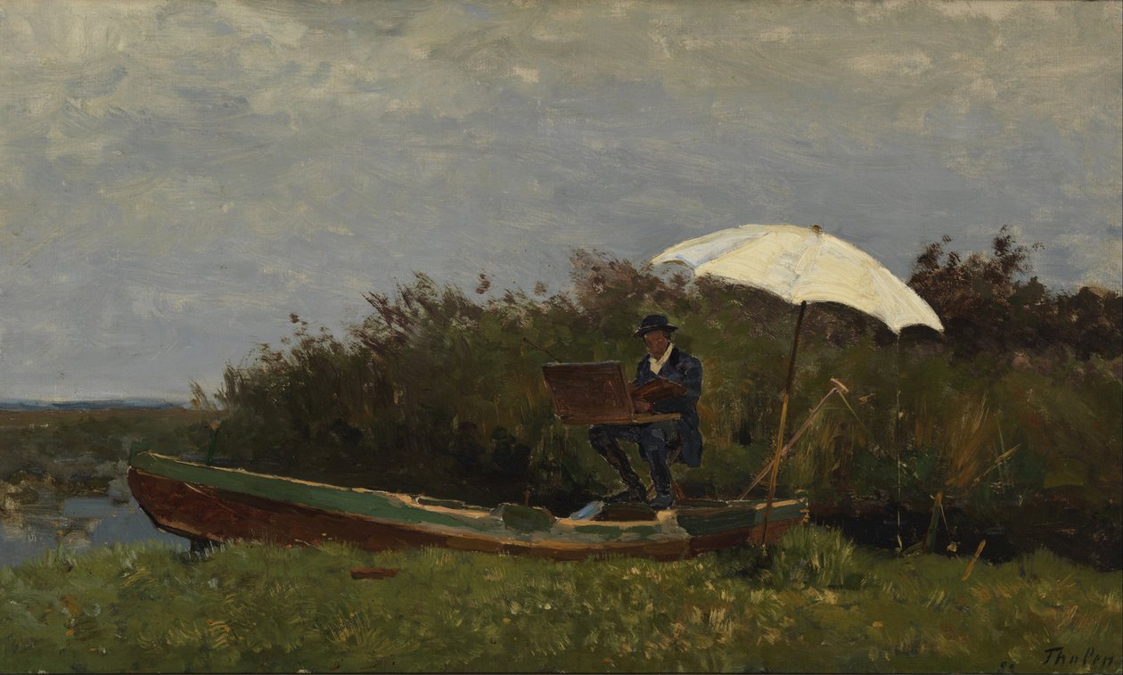 Malíř Gabriël pracující ve člunu, 1882 od Willem Bastiaan Tholen