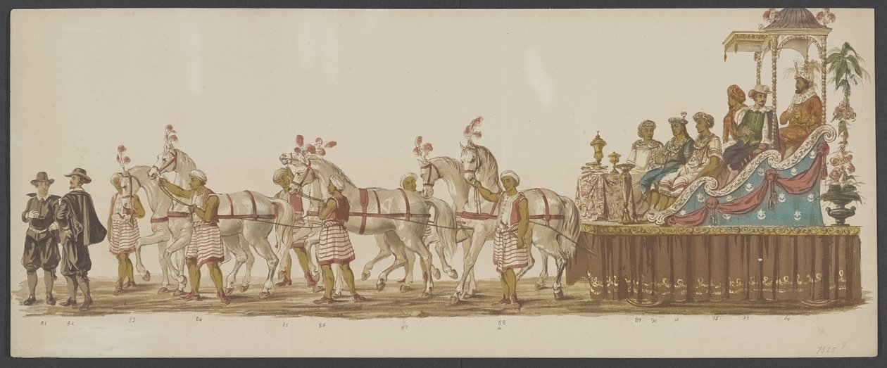 Delftská přehlídka 1862, šestá skupina Čtvrtý lustrum Královské akademie v Delftu - Ao. 1862 - Costumed Optogt (název série na předmětu) od Willem Bernardus IJzerdraat