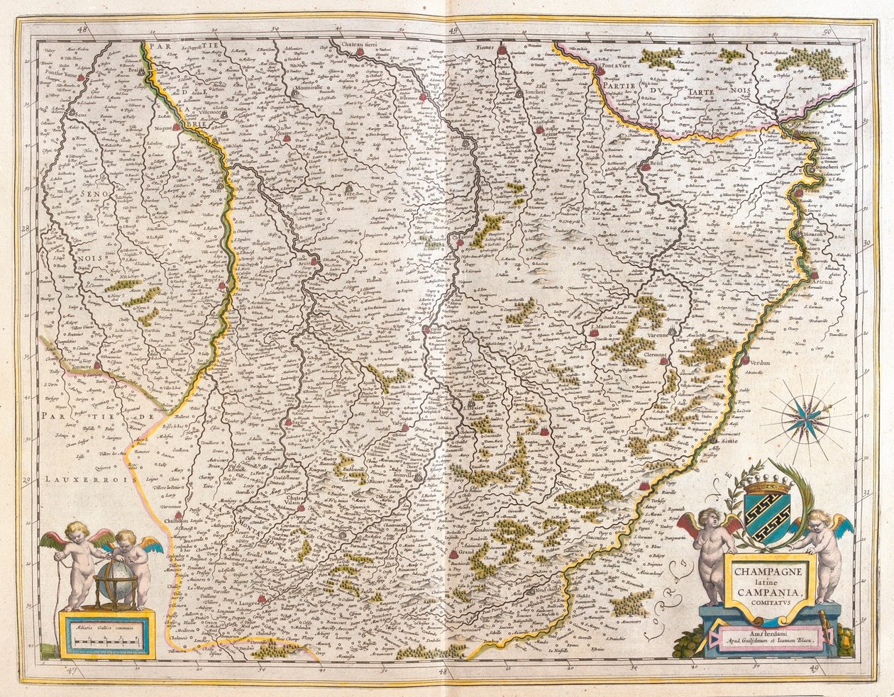 Šampaňské, v "Theatrum Orbis Terrarum, sive Atlas Novus" Willema Blaeua, Amsterdam od Willem Blaeu