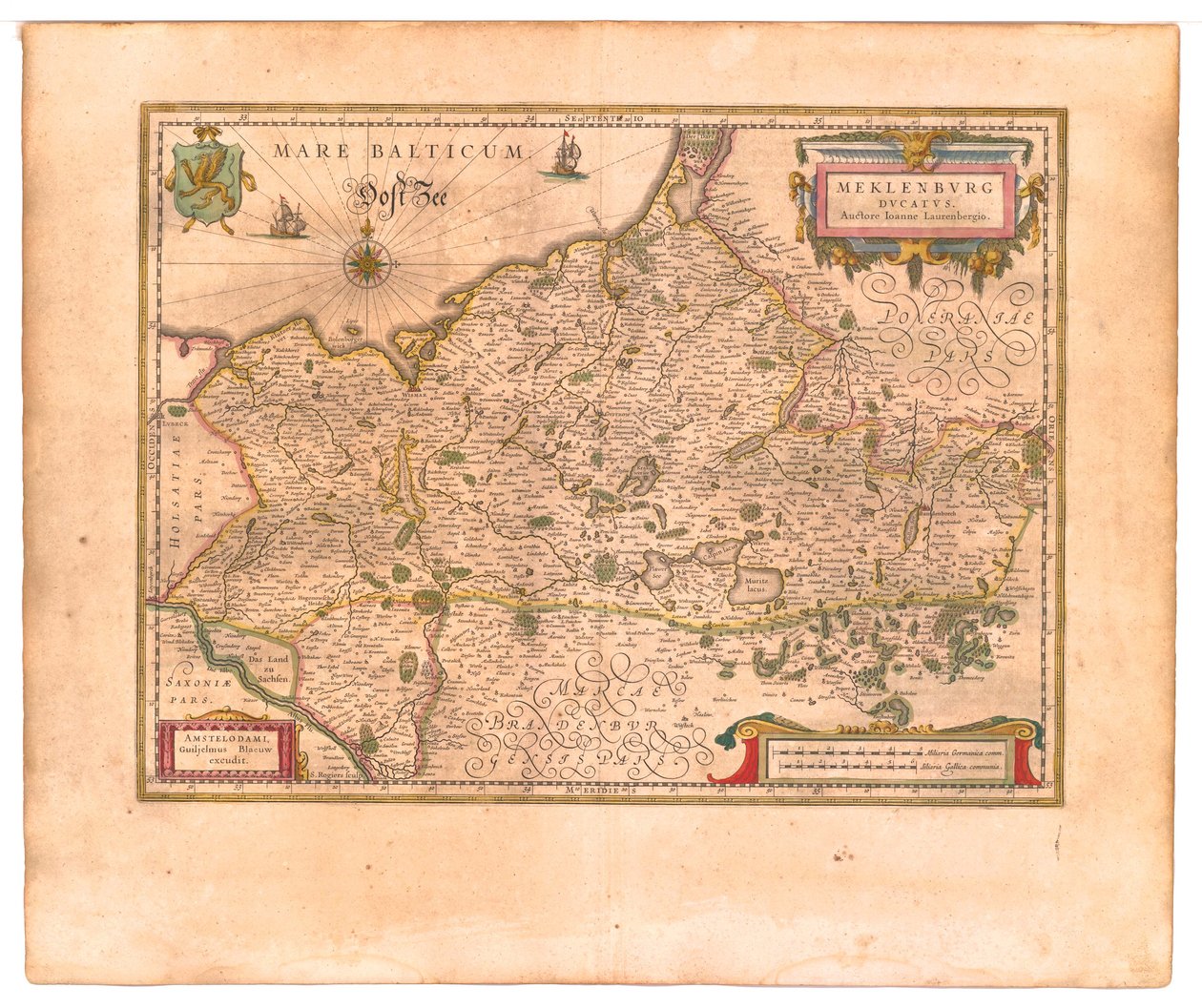 Meklenburské vévodství od Willem Blaeu