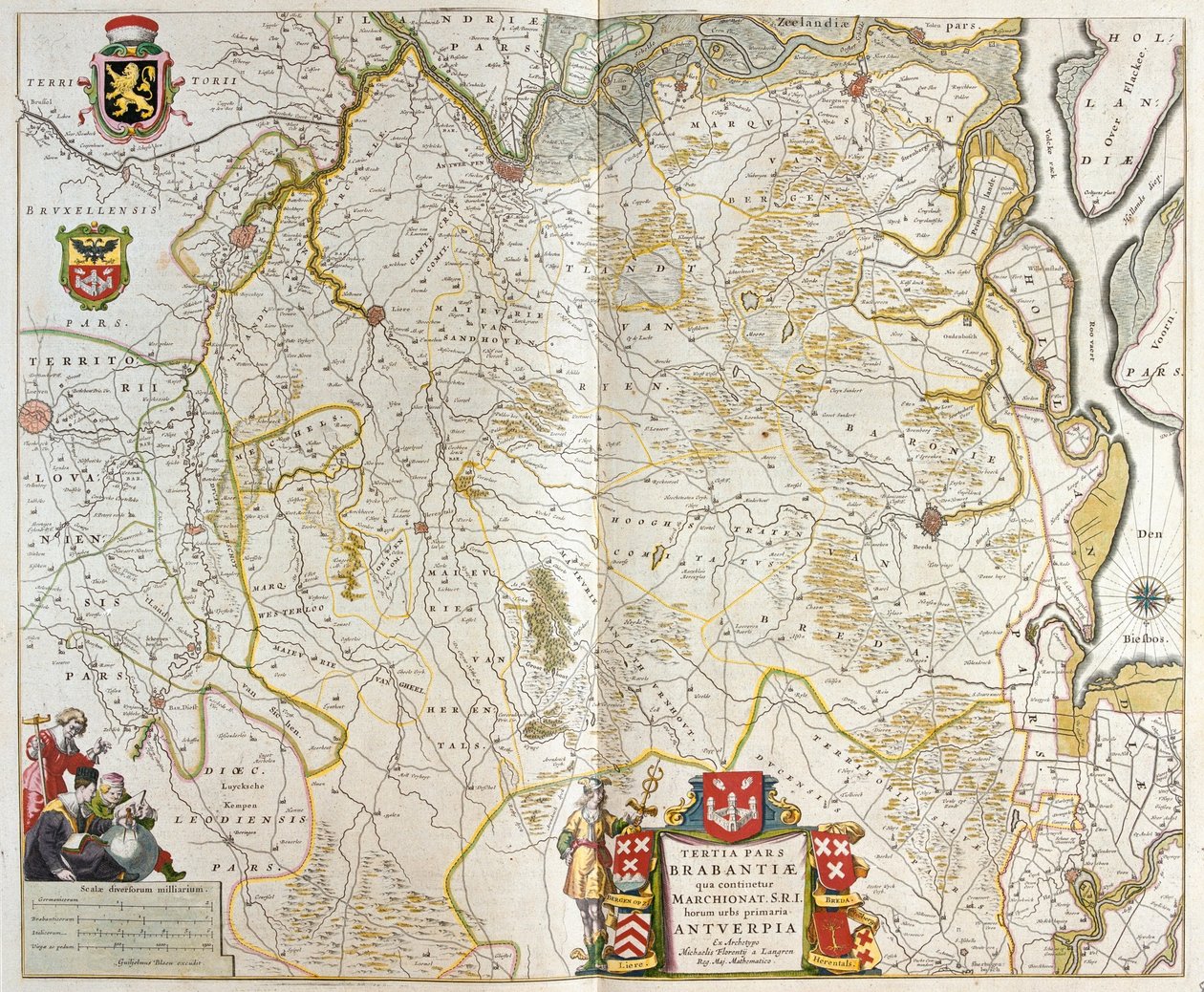 Německo, Belgie a Fiandr, v "Theatrum Orbis Terrarum, sive Atlas Novus" Willema Blaeua, Amsterdam. od Willem Blaeu