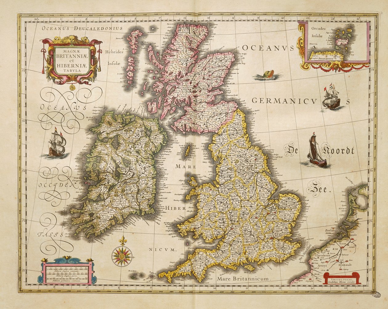 Velká Británie a Irsko ze Světového divadla Willema Bleaua, Amsterdam od Willem Blaeu