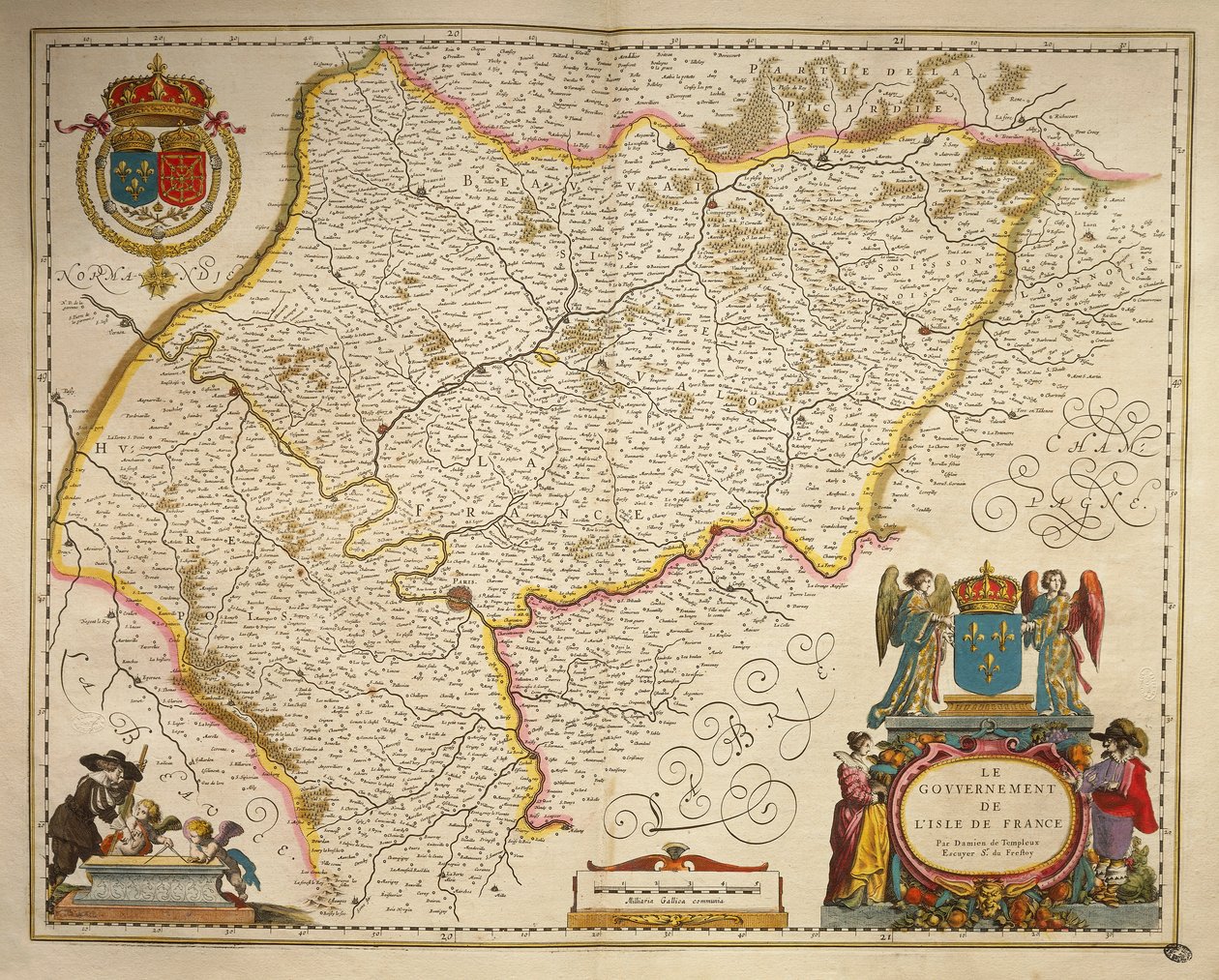 Ile-de-France, Isle of France z The Theater of the World od Willema Bleaua, Amsterdam od Willem Blaeu