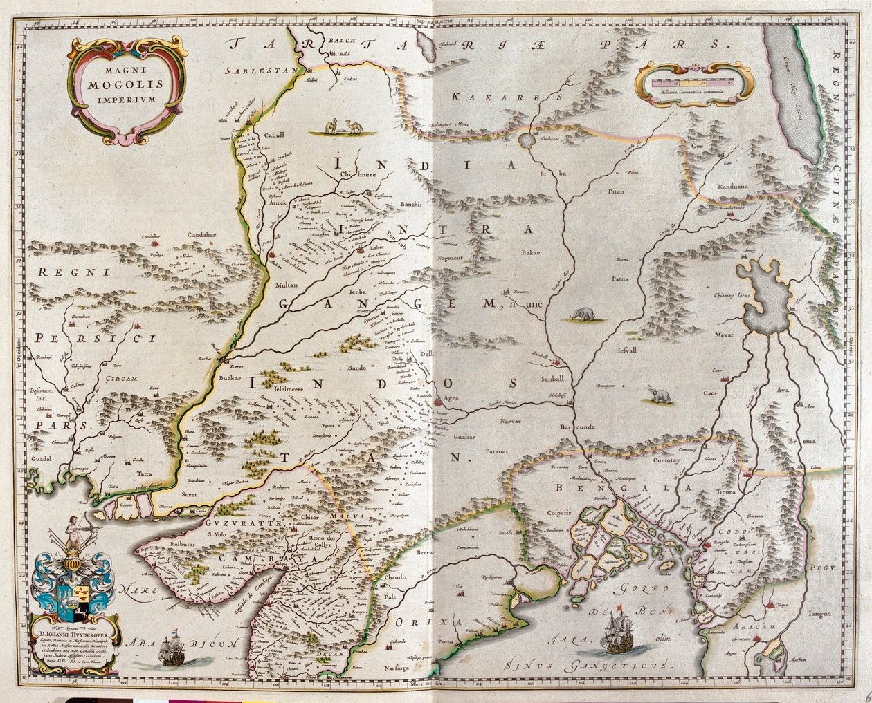 Íránu přes Tibet a severní Indii do Barmy, v "Theatrum Orbis Terrarum, sive Atlas Novus" Willema Blaeua, Amsterdam. od Willem Blaeu