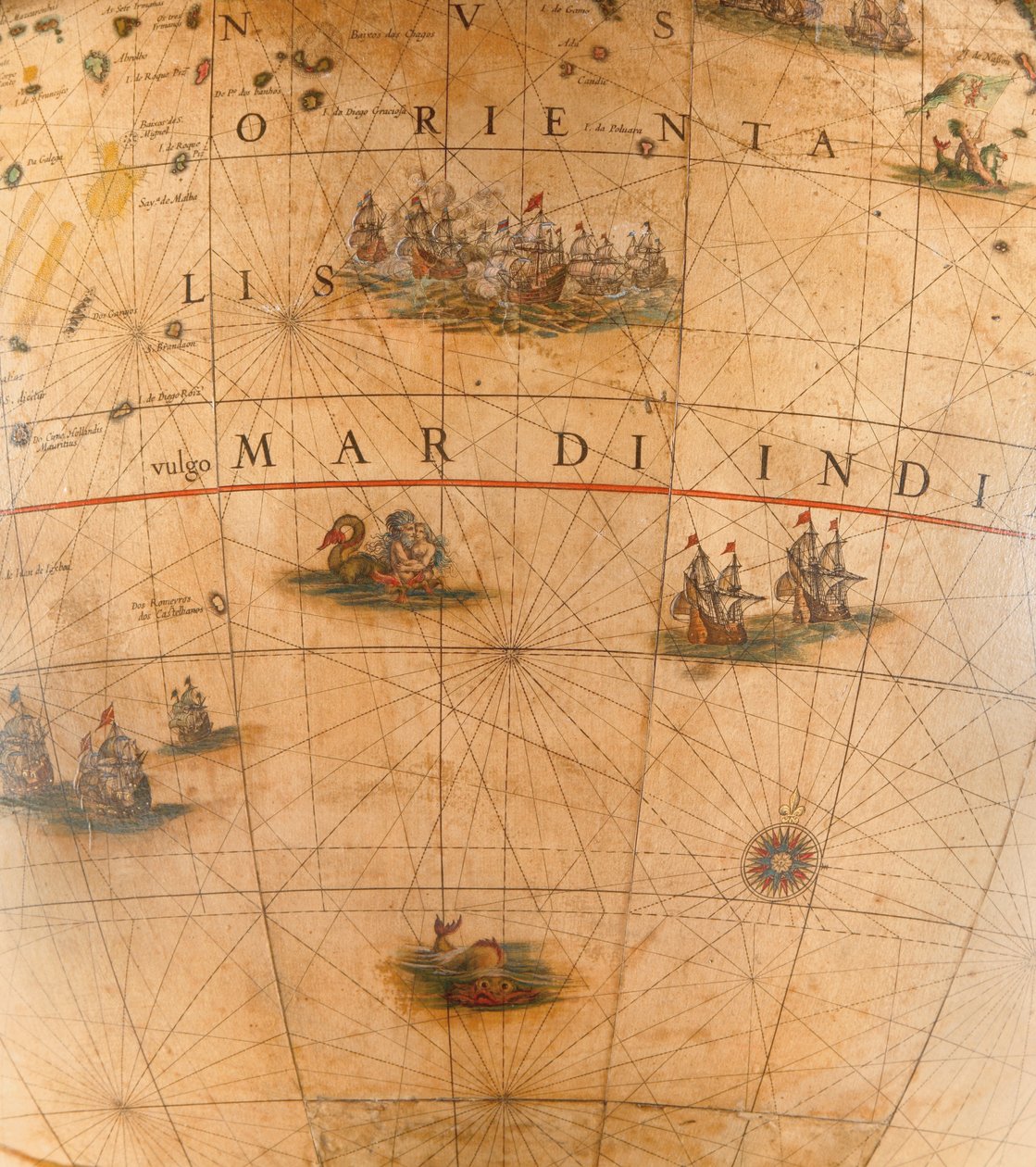 Velký pár knihovních glóbů, pozemský 1645/48, nebeský po cca 1630 od Willem Blaeu
