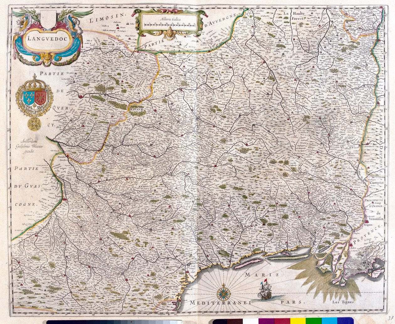 Mapa Languedoc - Roussillon - Montpellier - Toulouse - Avignon - Arles, in 