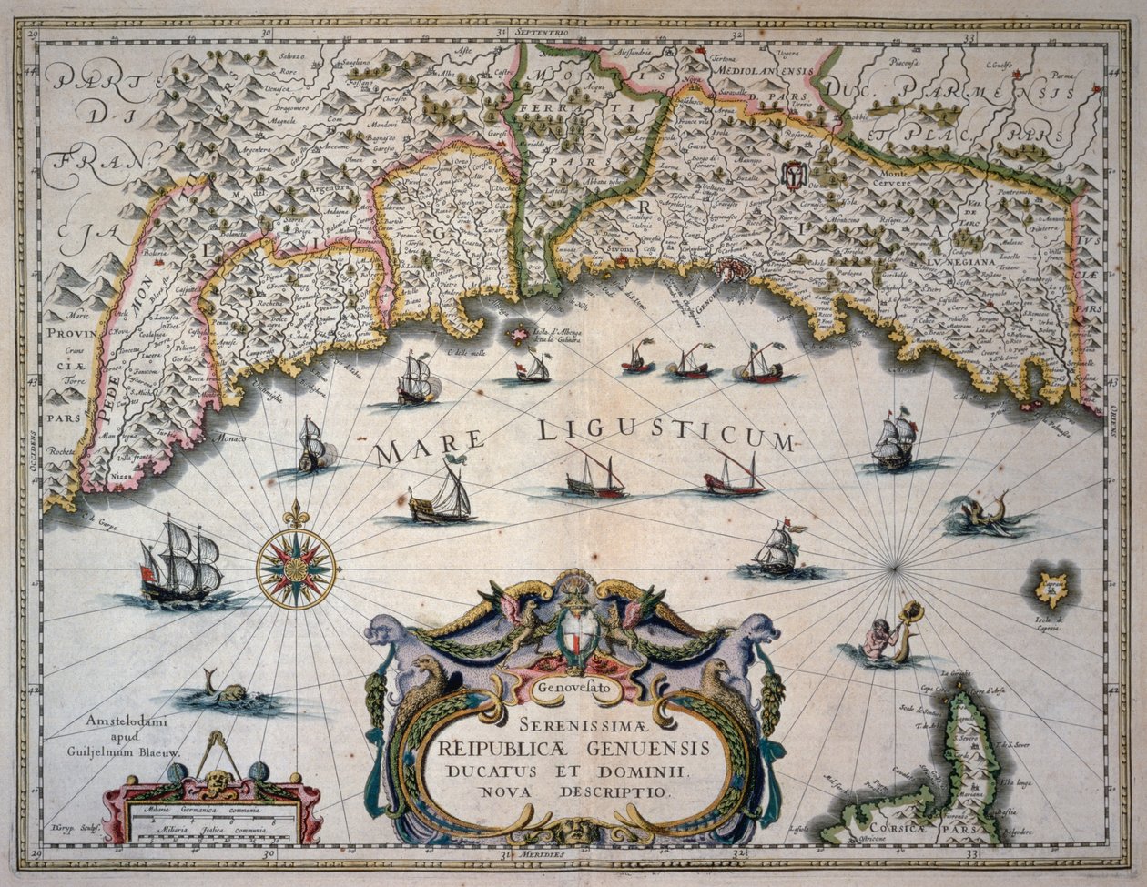 Mapa republiky Janov, Itálie od Willem Blaeu