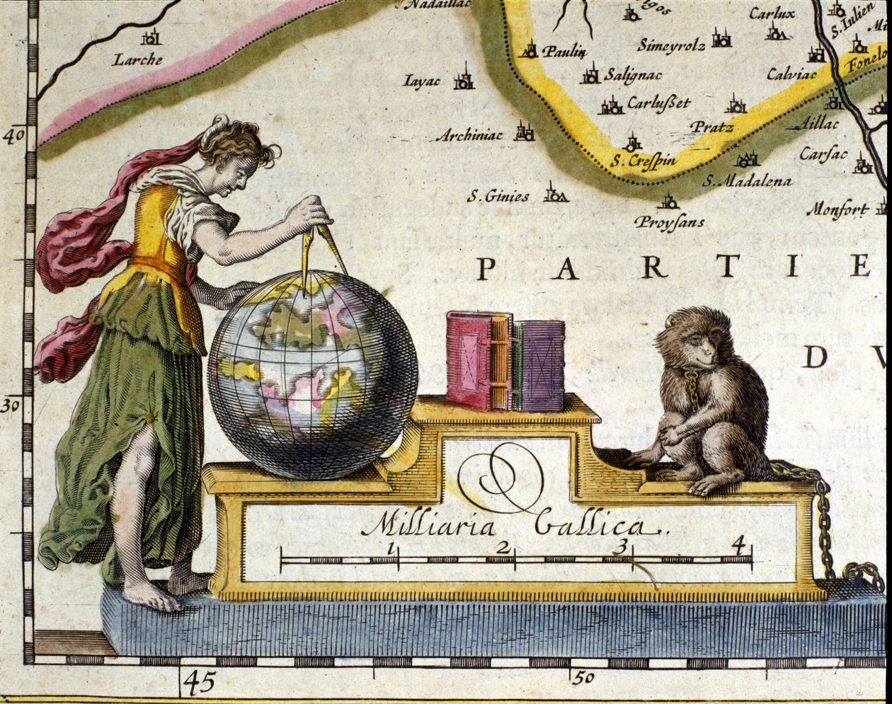 Měření Země. Detail atlasu Willema Janszoona Blaeua (1571-1638). Amsterdam 1630. od Willem Blaeu