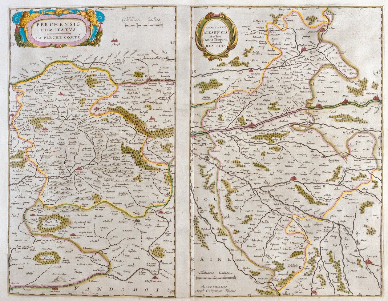 Hora a domek - Blaisois (Champagne, Ardeny), v "Theatrum Orbis Terrarum, sive Atlas Novus" Willema Blaeu, Amsterdam od Willem Blaeu