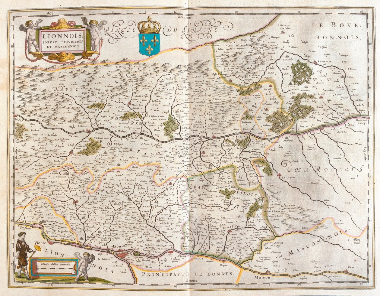 Severní oblast Lyonu, v "Theatrum Orbis Terrarum, sive Atlas Novus", Willem Blaeu, Amsterdam od Willem Blaeu