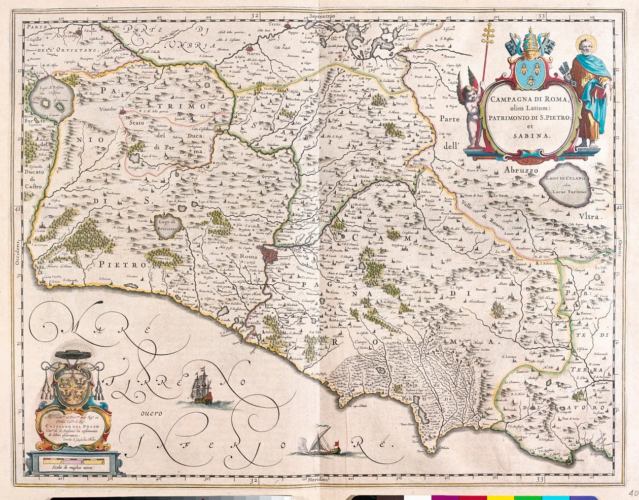 Řím, Itálie, v "Theatrum Orbis Terrarum, sive Atlas Novus" Willema Blaeua, Amsterdam od Willem Blaeu