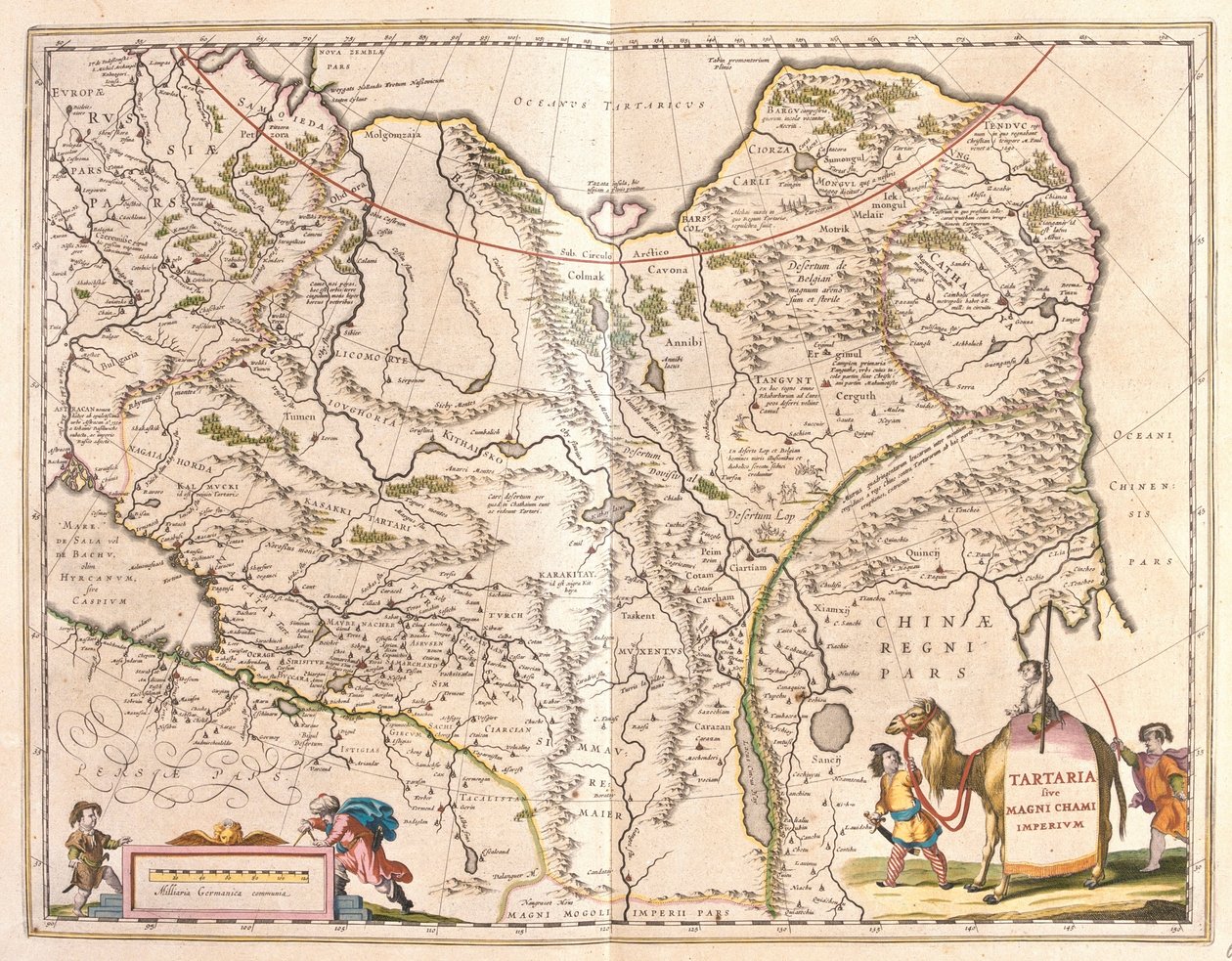 Tartárie a severní část Číny a Koreje, v "Theatrum Orbis Terrarum, sive Atlas Novus" Willema Blaeua, Amsterdam. od Willem Blaeu