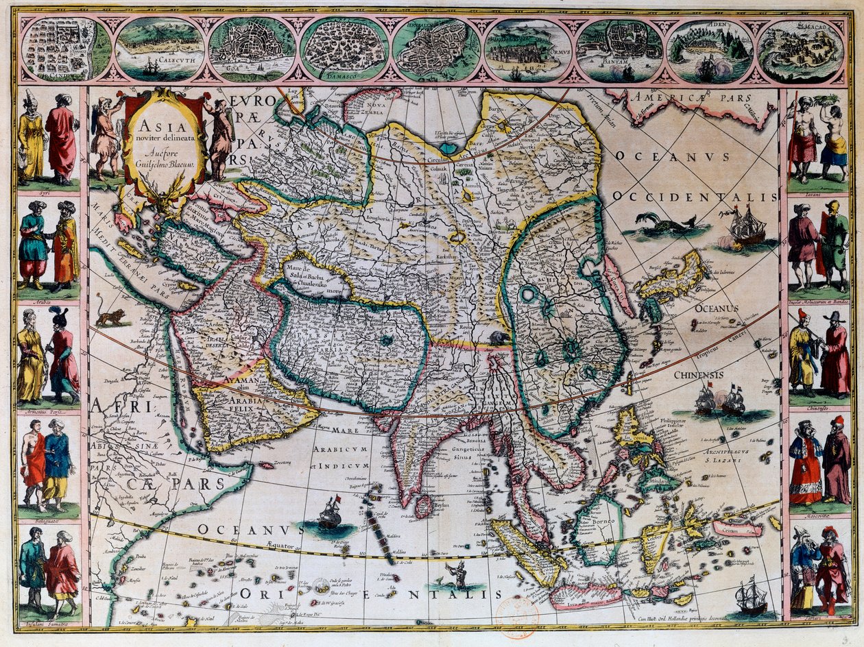 Divadlo světa nebo nový atlas Amsterdam. Zeměpisná mapa Asie od Willem Janszoon Blaeu (1571-1638) od Willem Blaeu