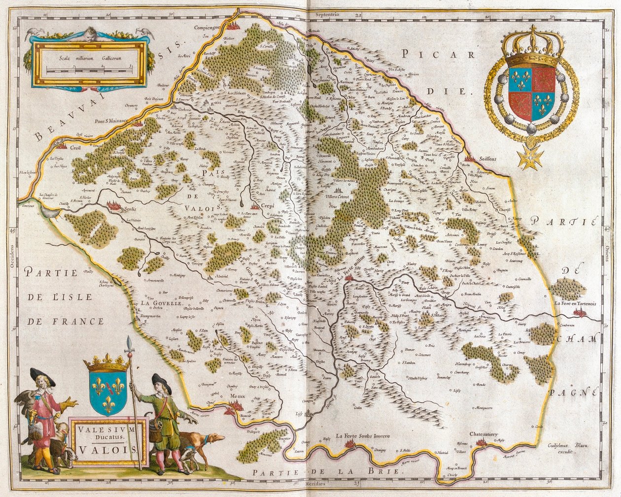 Valois, v "Theatrum Orbis Terrarum, sive Atlas Novus" Willema Blaeua, Amsterdam od Willem Blaeu