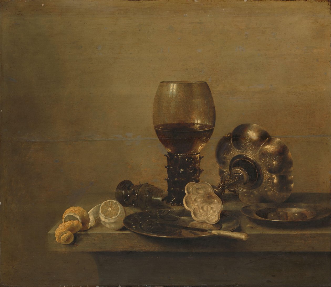 Zátiší s rozbitým sklem od Willem Claesz. Heda