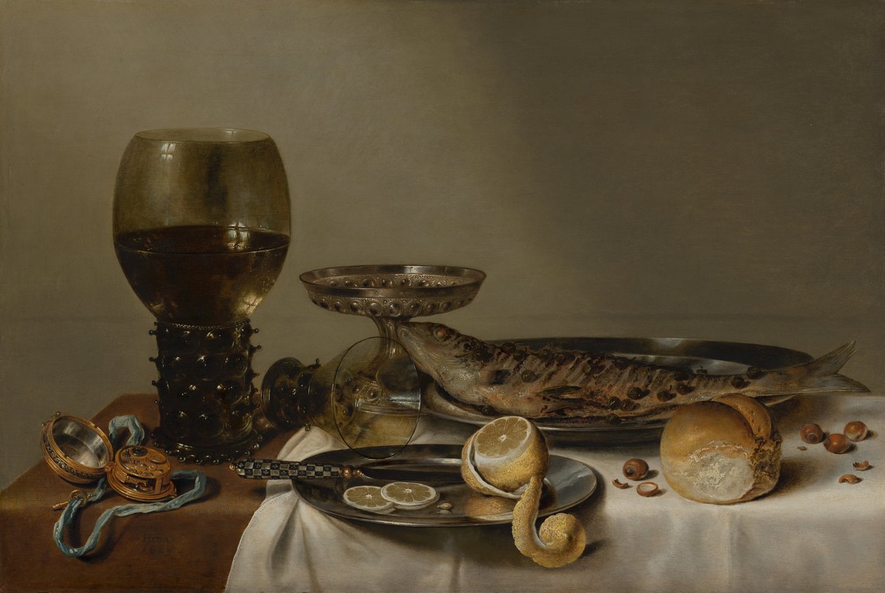 Zátiší s romerem a hodinkami od Willem Claesz. Heda