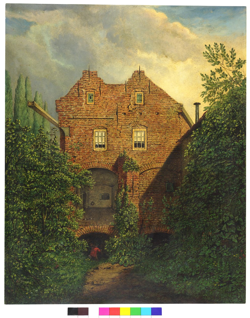HUA-28425-Pohled na západní fasádu domu nad jižními střílnami v bastionu Sterrenburg v Utrechtu od Willem Cornelis van Dijk