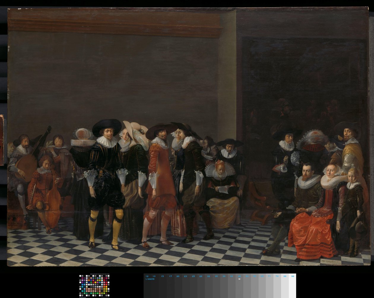 Svatební hostina, tradičně nazývaná „Svatba Adriaen Ploos van Amstel a Agnes van Bijler“, 1616 od Willem Cornelisz Duyster