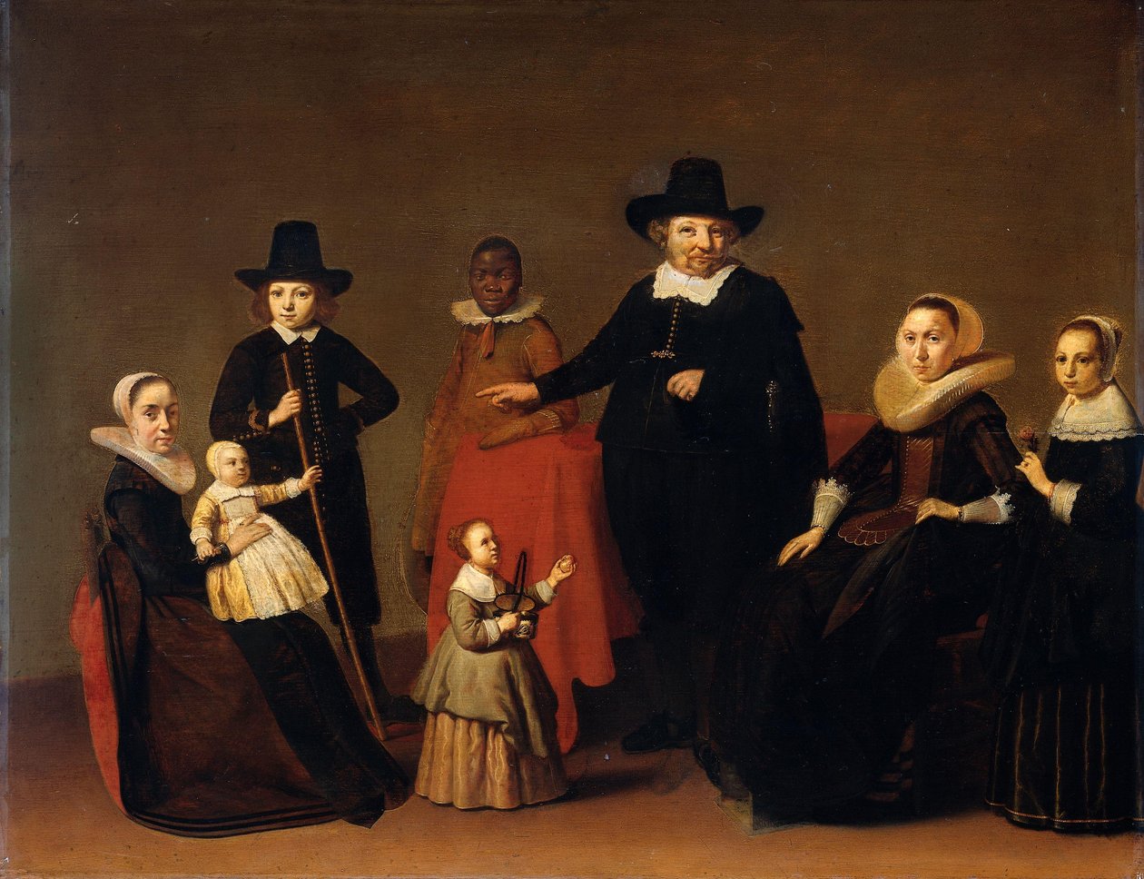 Rodinná skupina s černochem od Willem Cornelisz Duyster