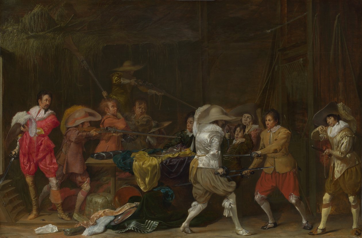 Vojáci bojující o Booty in a Barn, c.1623 od Willem Cornelisz Duyster