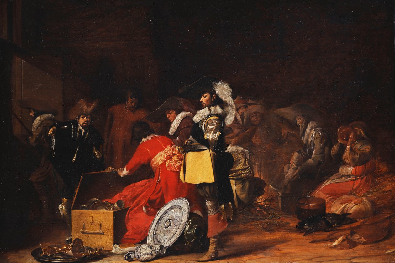 Vojáci s plundrem od Willem Cornelisz Duyster