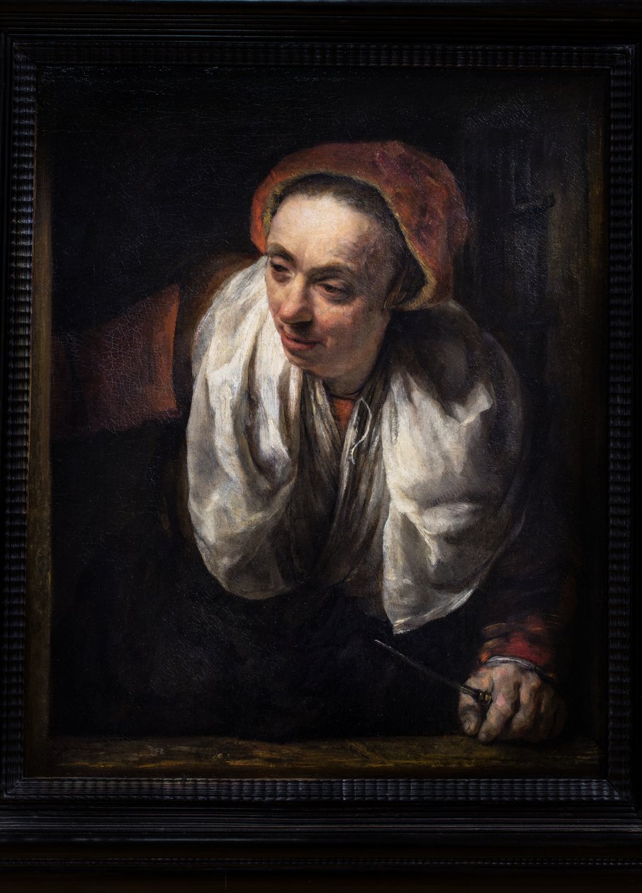 Stará žena u okna od Willem Drost