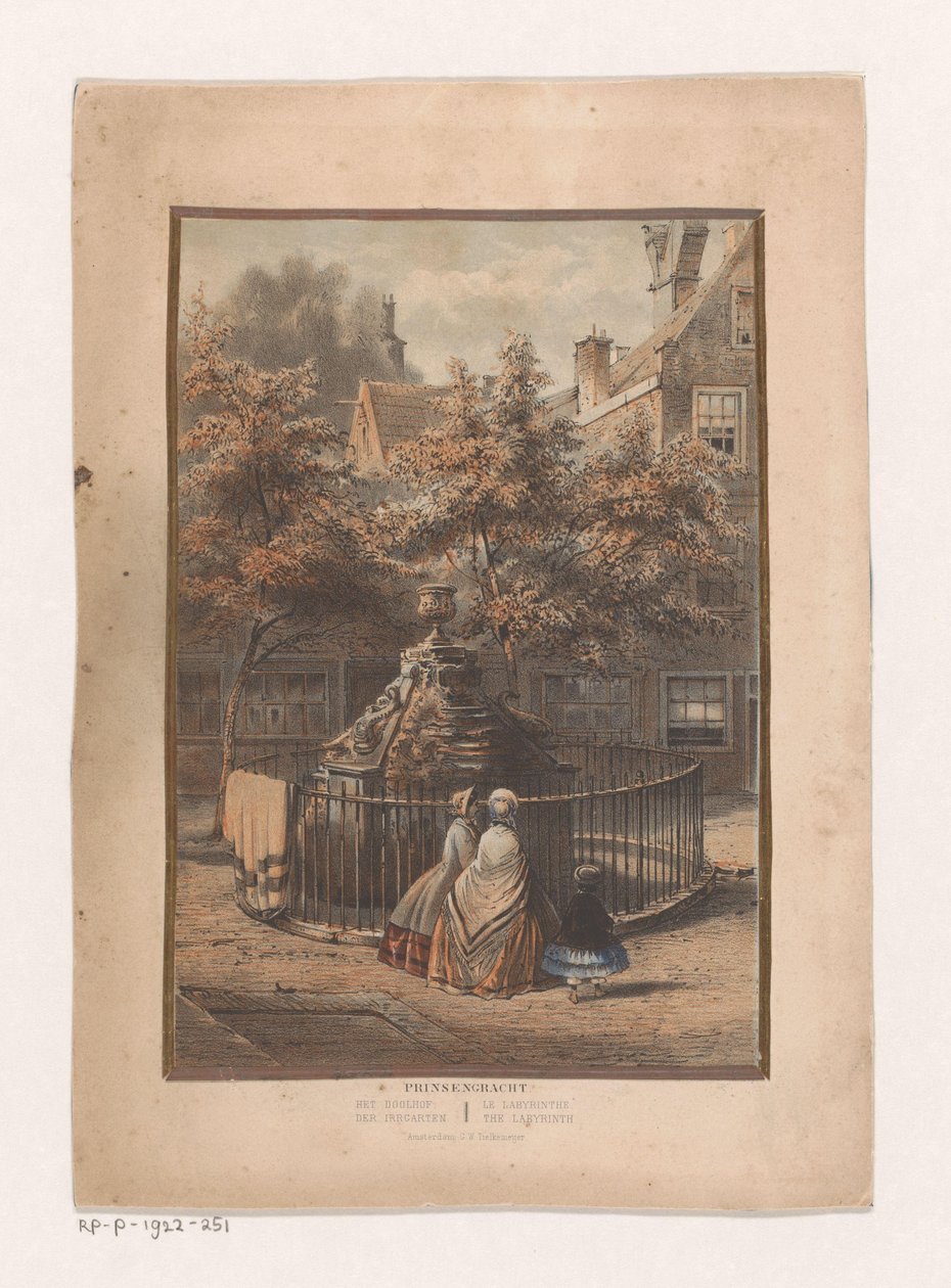 Fontána a nádvoří na Prinsengracht v Amsterdamu od Willem Hekking jr.