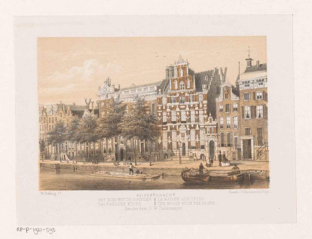Dům s hlavami na Keizersgracht od Willem Hekking jr.