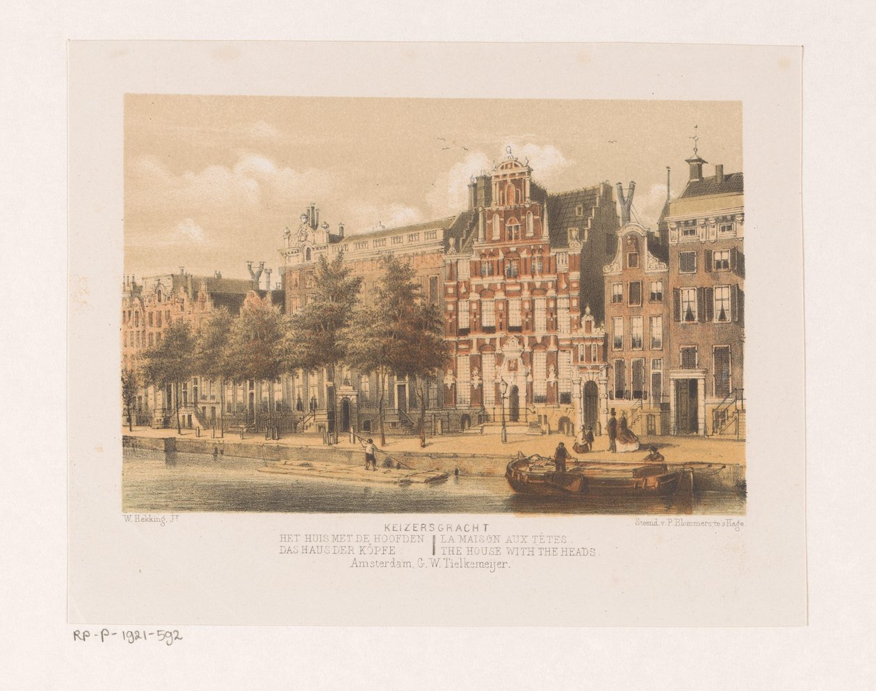 Dům s hlavami na Keizersgracht od Willem Hekking jr.