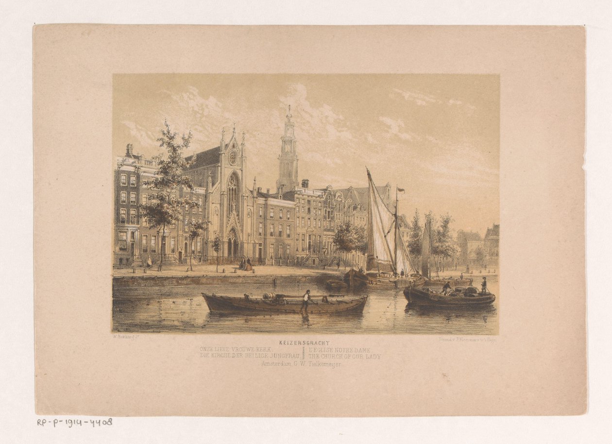Keizersgracht s Onze-Lieve-Vrouwekerk v Amsterdamu od Willem Hekking jr.