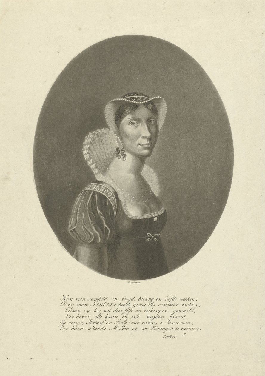 Portrét Wilhelmina Frederica Louisa, královna Nizozemska od Willem Hendrik Hoogkamer