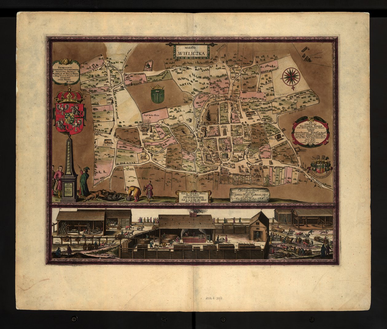 Obrázek solného dolu Wieliczka od Wilhelma Hondiuse, Polsko od Willem Hondius