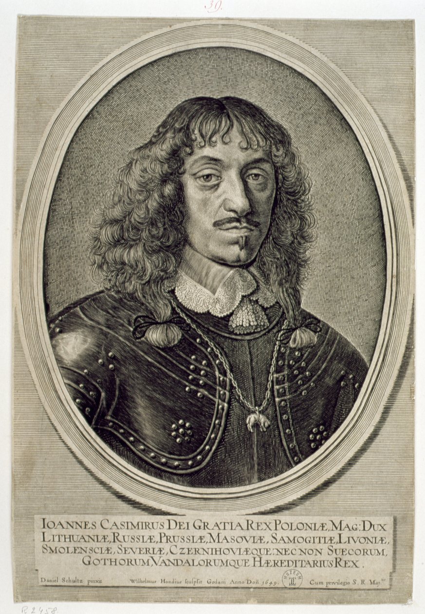 Jan Kazimír Vasa (1609-72), polský král, 1649 od Willem Hondius