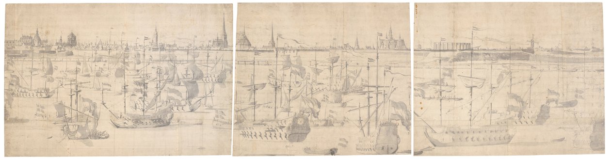 Nizozemská flotila na Copenhagen Red 1658 od Willem I van de Velde