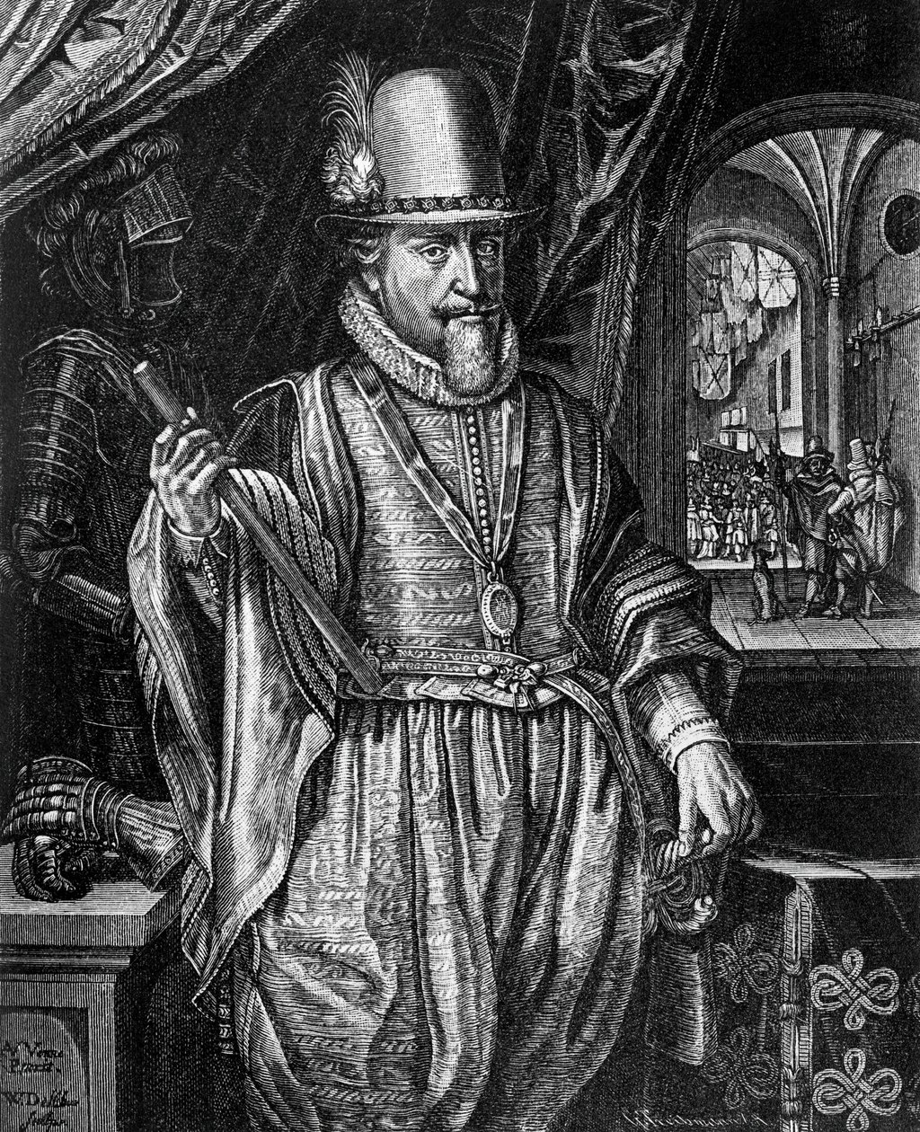 Portrét Maurice of Nassau, prince of Orange (1567-1625), rytina Willem Jacobsz Delff (1580-1638) od Willem Jacobsz Delff