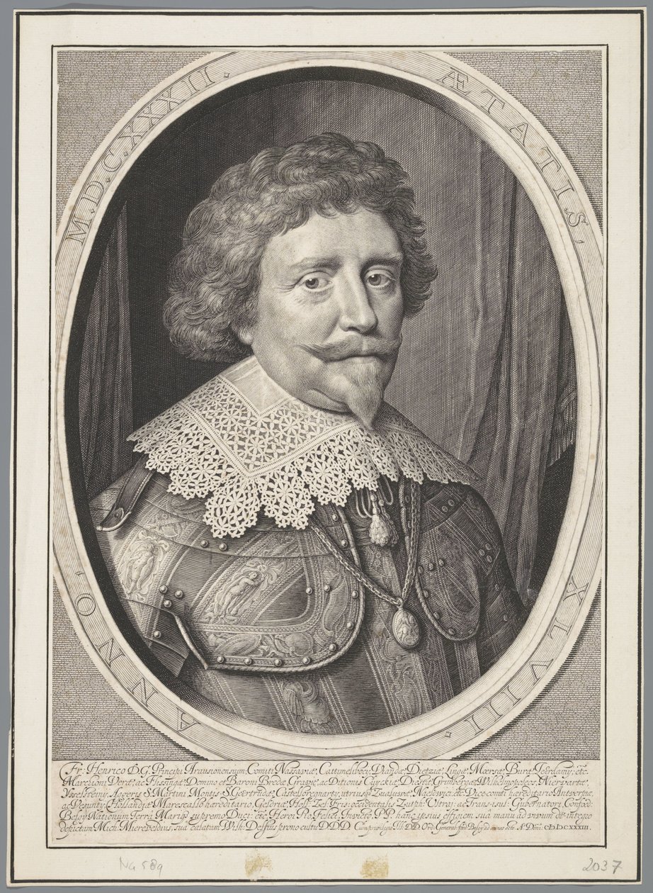 Portrét Frederika Hendrika, prince Oranžského, ve věku 48 let od Willem Jacobsz Delff