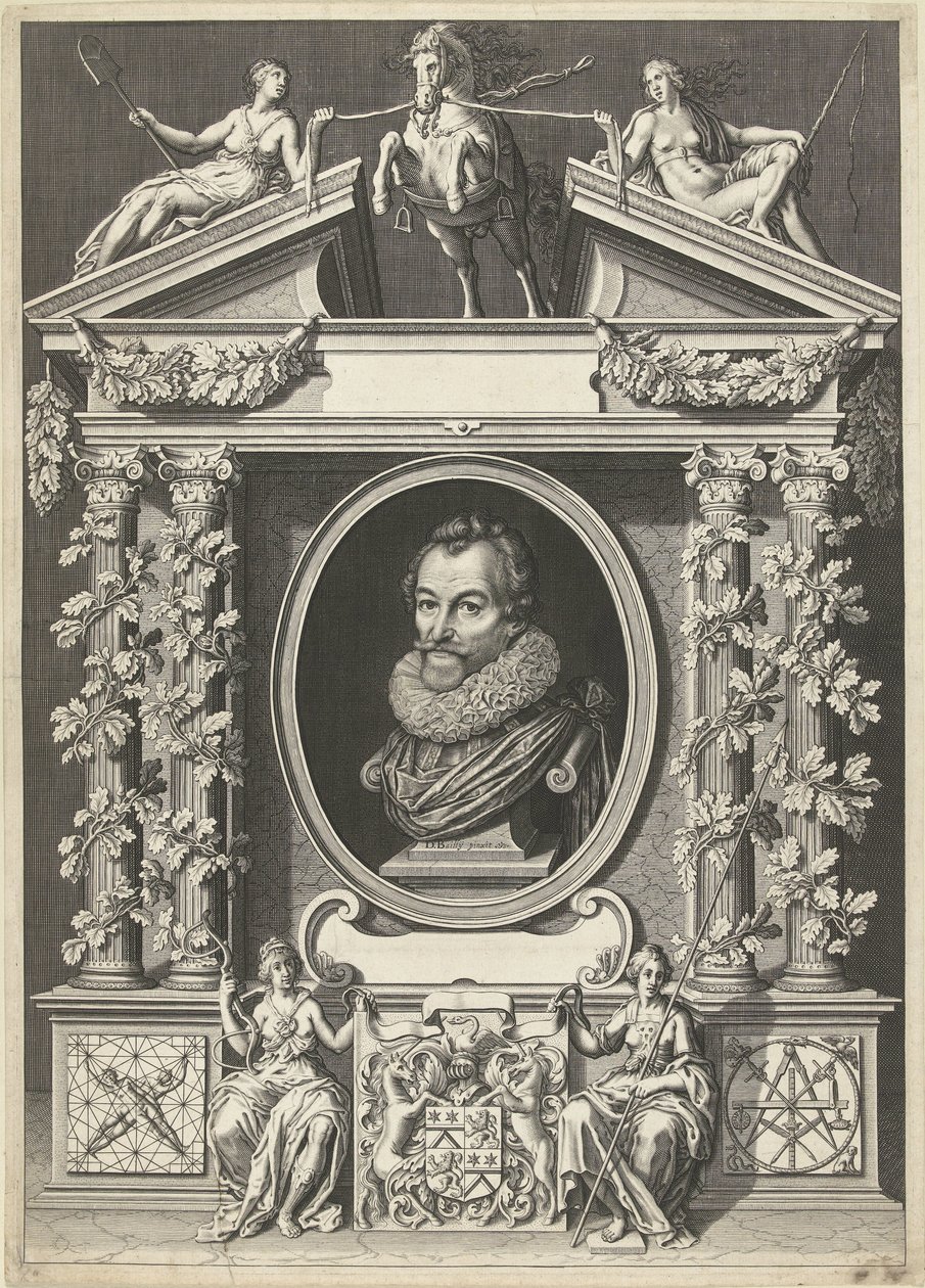 Portrét Gerarda Thibaulta v architektonickém rámu od Willem Jacobsz Delff