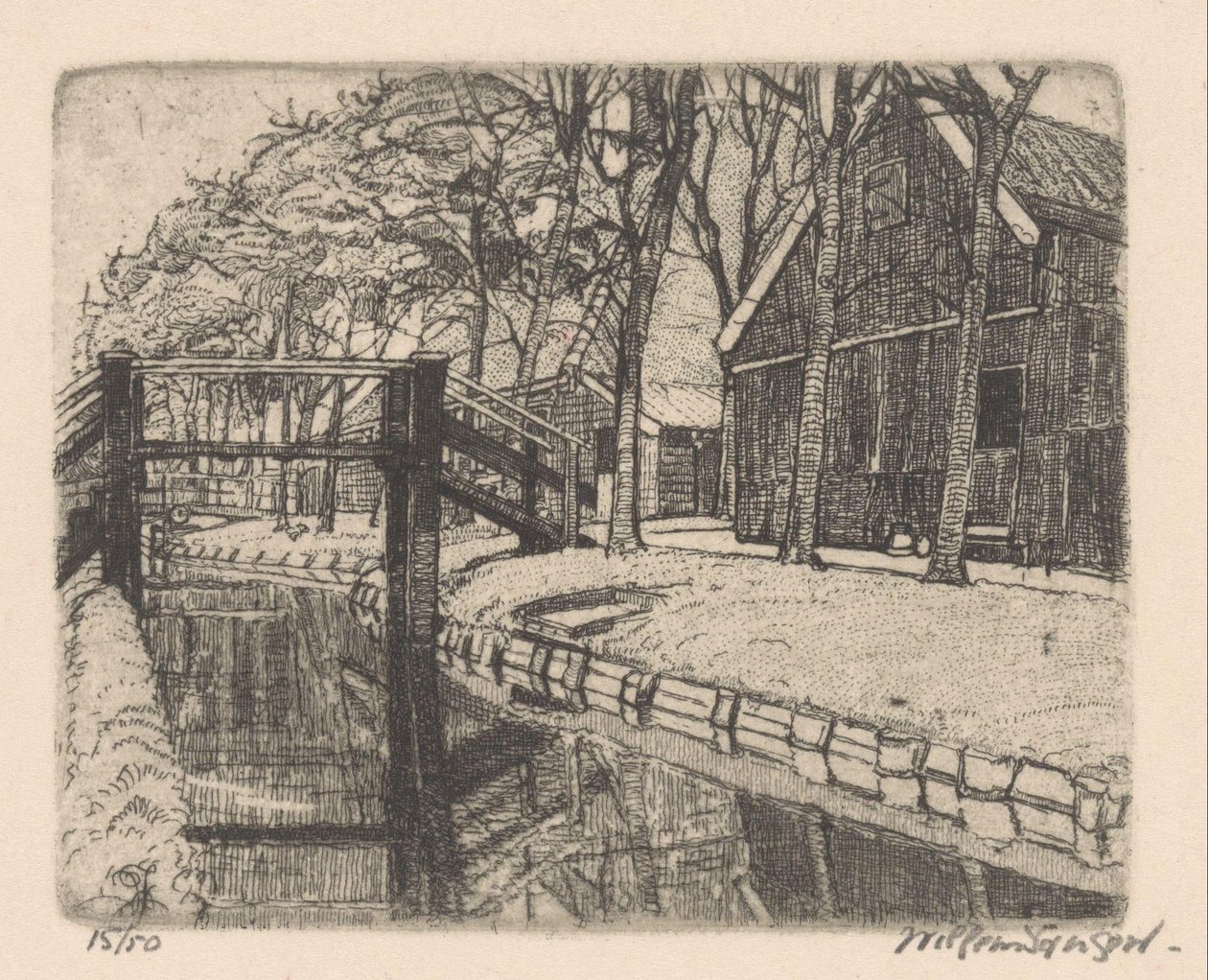 Most v Assendelftu od Willem Jansen (graveur) (signed by artist)