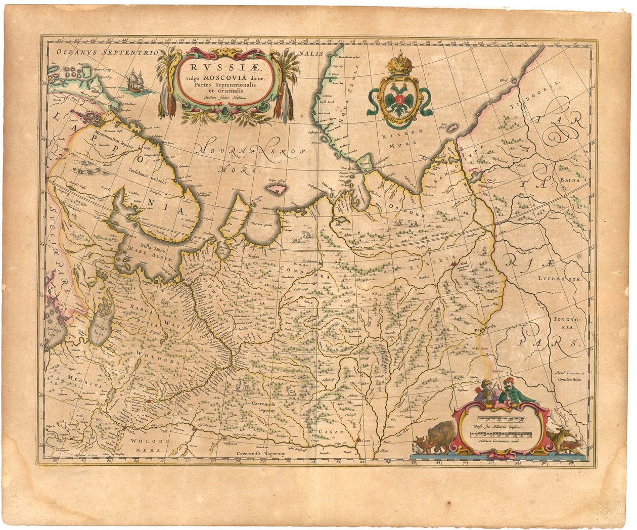 Mapa Ruska Z: Mapa světa.., 1645 od Willem Janszoon Blaeu